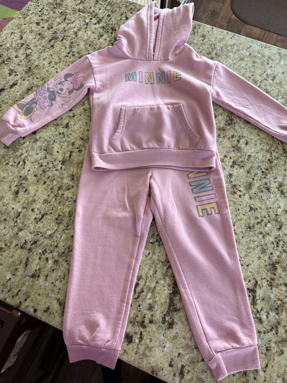 Disney Minnie Pink Hooded Sweatshirt & Jogger Set